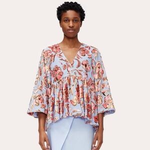 Stine Goya Palmer Blouse Rosemary Banana Leaf Metallic Blouse